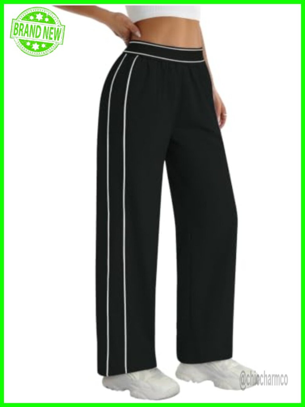 Womens Parachute Pants Baggy Wide Leg Track Sweatpants Nylon